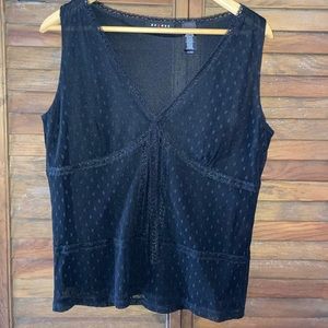 Axcess black top with lace like overlay